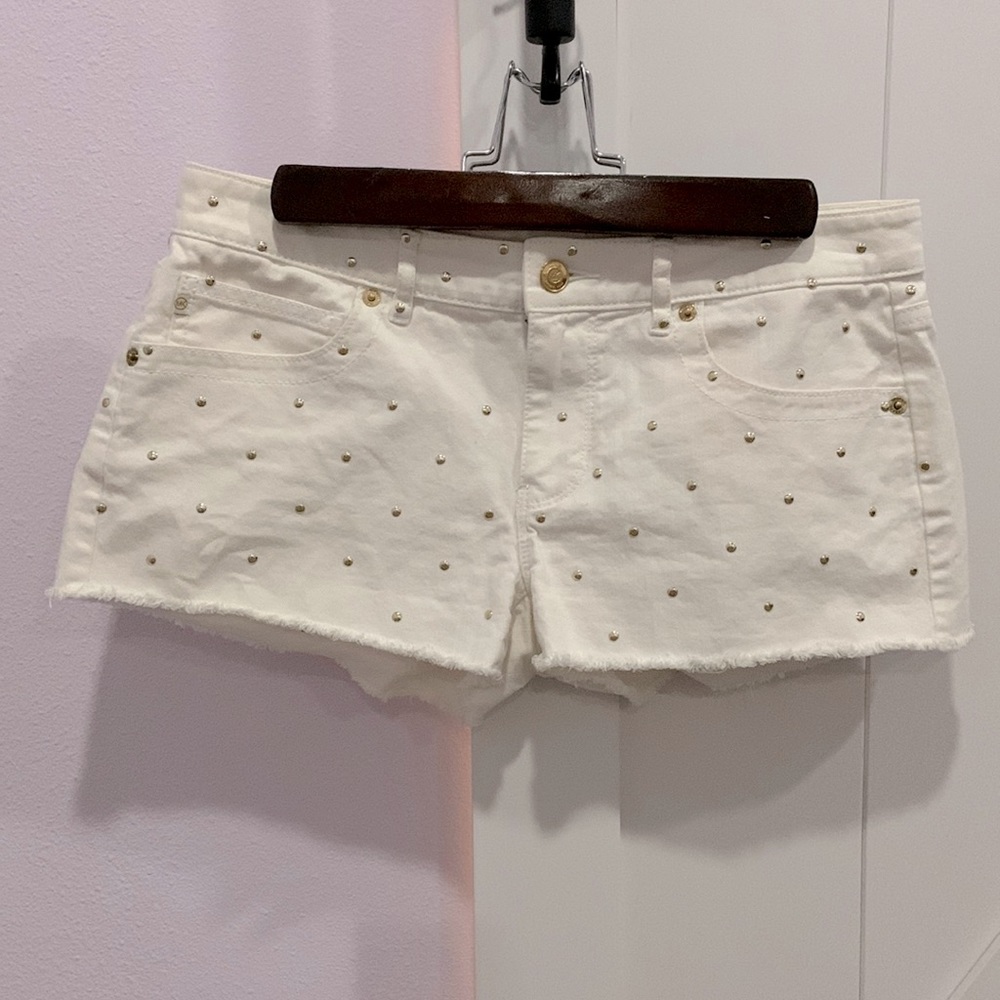 White Michael Kors Studded Shorts